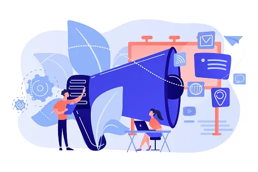 Person using a laptop to manage a campaign